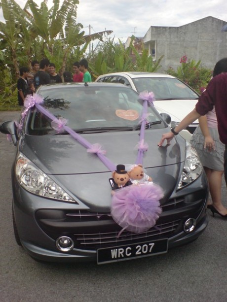 Front View of Wedding Car - Peugeot 207 CC. On the morning itself, 